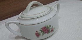 تصویر قندان چینی طرح گل سرخ 