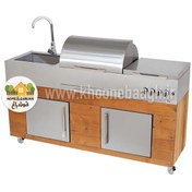 تصویر باربیکیو گازی استیل آیلند 170 سانتی ( جزیره ای ) 