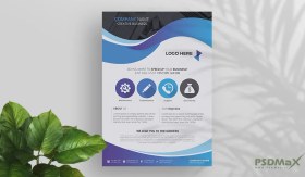 تصویر تراکت لایه باز شرکتی ساده سفید بنفش 