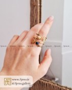 تصویر انگشتر سنگ سودالیت و صدف طرح تکامل 