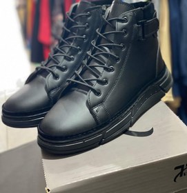 تصویر نیم بوت بندی مردانه وارداتی بغل زیپ رویه چرم درجه یک سایز بندی ۴۰تا۴۵ - ۴۱ 
