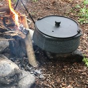 تصویر ماهیتابه سنگی دسته دار فلزی 