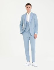 تصویر کت و شلوار مردانه پیر کاردین آبی روشن 