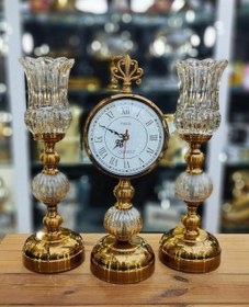 تصویر ست ساعت و شمعدان آنتیک 9008 