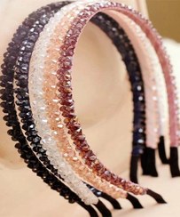 تصویر تل مو نگین دوزی و منجوق دوزی دوردیف 