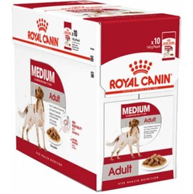 تصویر غذای مرطوب متوسط بزرگسالان شِن قهوه‌ای ۱۰ عددی ۱۴۰ گرمی برند royal canin 