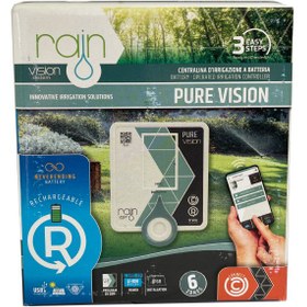 تصویر کنترلر آبیاری 6 ایستگاهه مدل pure vision ساخت رین ایتالیا 