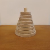 تصویر برج هوش چوبی خام و بدون رنگ مناسب سیسمونی و اسباب بازی کودک رنگاچوب 