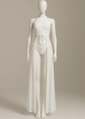 تصویر لباس خواب فانتزی بلند زنانه شباهنگ مدل مه‌سفید 