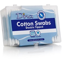 تصویر گوش پاک کن دینا 200 عددی DINA COTTON SWABS 200 PCS