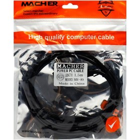 تصویر کابل برق مچر Macher MR-89 1.5m Macher computer power cable model MR-89