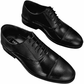 تصویر کفش چرم مجلسی کلاسیک کد V150 - مشکی / ۴ leather-v150