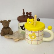 تصویر ماگ خرسی با در و نی سیلیکونی – سرامیکی فانتزی و کاربردی – کد ۱۸۰۰۴ 