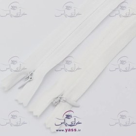 تصویر زیپ 20 سانت مخفی سفید (کتان) 