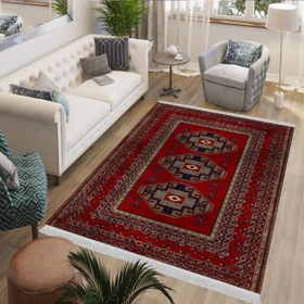 تصویر فرش چاپی طرح گلیم کد A155 