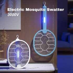 تصویر پشه کش راکتی شارژی دو کاره electronic mosquito swatter 3319 