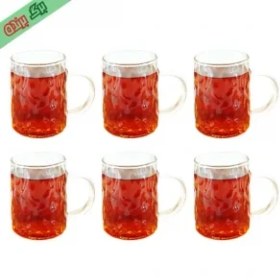 تصویر لیوان پیرکس طرح مشجر مجموعه 6 عددی ( پکیج اقتصادی ) Pyrex glass