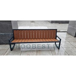 تصویر نیمکت چوب پلاست با پشتی ( طول 1.5 عرض0.5) 