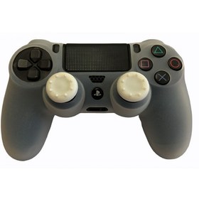 تصویر روکش دسته پلی استیشن 4 به همراه محافظ آنالوگ - Silicone Cover Dualshock 4 White Design 