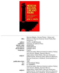 تصویر دانلود کتاب Mexican ballads, Chicano poems: history and influence in Mexican-American social poetry 1992 کتاب انگلیسی تصنیف های مکزیکی، اشعار چیکانو: تاریخ و تأثیر در شعر اجتماعی مکزیکی-آمریکایی 1992