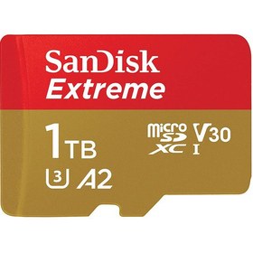 تصویر کارت حافظه MicroSDXC سن دیسک مدل Extreme کلاس A2 استاندارد UHS-I U3 سرعت 190MBps ظرفیت یک ترابایت کارت حافظه Micro SDXC سن دیسک مدل Extreme کلاس A2 سرعت 190MBps کلاس ۲ استاندارد UHS-I U3 ظرفیت یک ترابایت