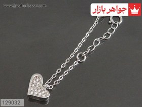 تصویر آویز ساعت نقره طرح قلب کد 129032 