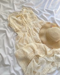 تصویر پیراهن دو بند گیپوری 10175 