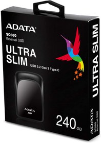 تصویر اس اس دی ای دیتا مدل SC680 ظرفیت 240 گیگابایت Adata SC680 240GB External Solid State Drive