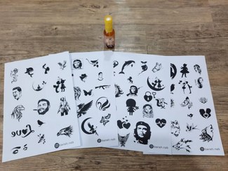 تصویر اسپری تاتو موقت با 100 طرح زیبا Temporary tattoo spray with 100 beautiful designs