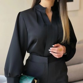 تصویر شومیز مشکی زیبا - مشکی / ۴(۴۸-۵۰) / ۶۸ 