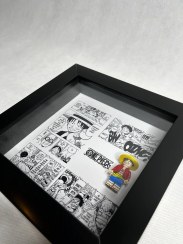 تصویر تابلو لگو اکشن فیگور مانکی دی. لوفی و صفحه مانگا 