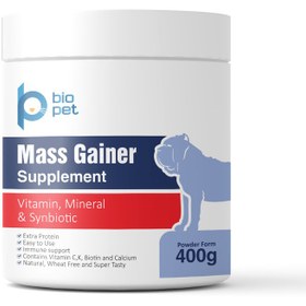 تصویر پودر مکمل سگ بایو پت مدل عضله‌ساز Mass Gainer وزن 400 گرم 