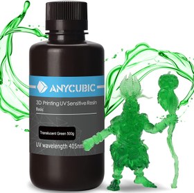 تصویر رزین رنگ سبز شفاف 500 گرمی ANYCUBIC 3D Printer Resin - ارسال 20 روز کاری 