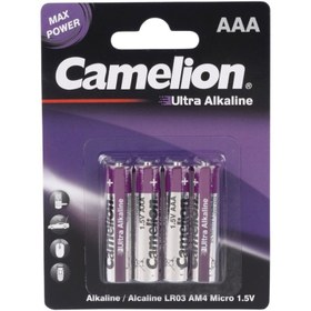 تصویر باتری نیم قلمی کملیون مدل Ultra Alkaline بسته 4 عددی Camelion Ultra Alkaline AAA Battery - Pack of 4