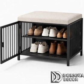 تصویر پاف و جا کفشی مدرن 1707 پایه مشکی