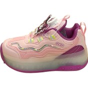 تصویر کفش اسکیتی بی کی جی کیدز مدل چراغدار کرومی Ba282 - 3 