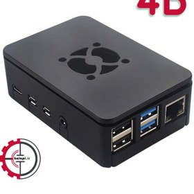 تصویر قاب (کیس) رزبری 4 - جعبه رسپبری پای 4 با قابلیت نصب فن Raspberry Pi 4 case