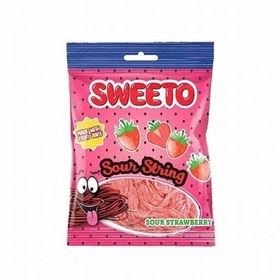 تصویر پاستیل شکری سویتو Sweeto Sour String Strawberry با طعم توت فرنگی 80 گرم 