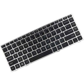 تصویر کیبرد لپ تاپ اچ پی HP EliteBook 8460B 6460B Laptop Keyboard فریم نقره ای 