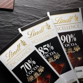 تصویر شکلات تخت تلخ کارامل با نمک دریایی لینت 100 گرمی lindt excellence dark caramel sea salt chocolate bar 100 gr