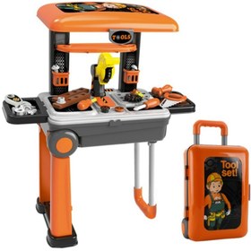 تصویر ست اسباب بازی میز ابزار 2 در 1 چمدانی کودک Case Workbench 2 in 1 Tool Set 