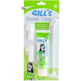 تصویر ست مسواک و خمیر دندان سگ جیلز Croci Gill’s Dental Care Kit