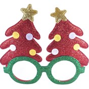 تصویر عینک کریسمسی طرح کاج فانتزی 