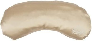 تصویر بالش چشم نرم Bodhi با پرکننده دانه کتان اسطوخودوس | ماسک چشم برای یوگا، آرامش و مدیتیشن | کاور ساخته شده از ساتن ماکو یا ابریشم | سلامتی برای خانه (ابریشم/بژ) 