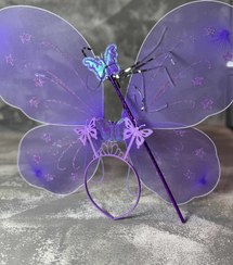 تصویر بال فرشته چراغ دار - بنفش 