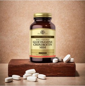 تصویر مکمل گلوکزامین و کندروتین برند سولگار 60 عدد Solgar Glucosamine Chondroitin Msm 60 Tablet