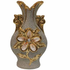 تصویر گلدان صدفی سرامیکی طلایی 