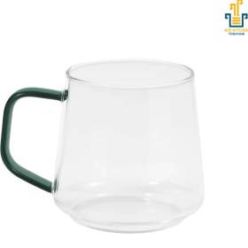 تصویر لیوان دمنوش پیرکس فیلتردار دربدار دسته سبز 