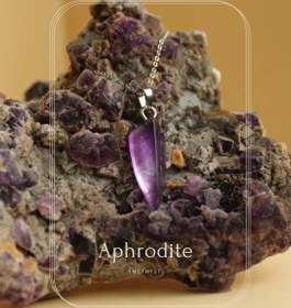 تصویر گردنبند آمیتیست زنجیر استیل رنگ ثابت Amethyst necklace