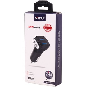 تصویر شارژر فندکی فست شارژ Nitu NT-CC819 2.4A 12W + کابل میکرو یو اس بی Nitu NT-CC819 2.4A 12W Fast Car Charger With Micro USB Cable